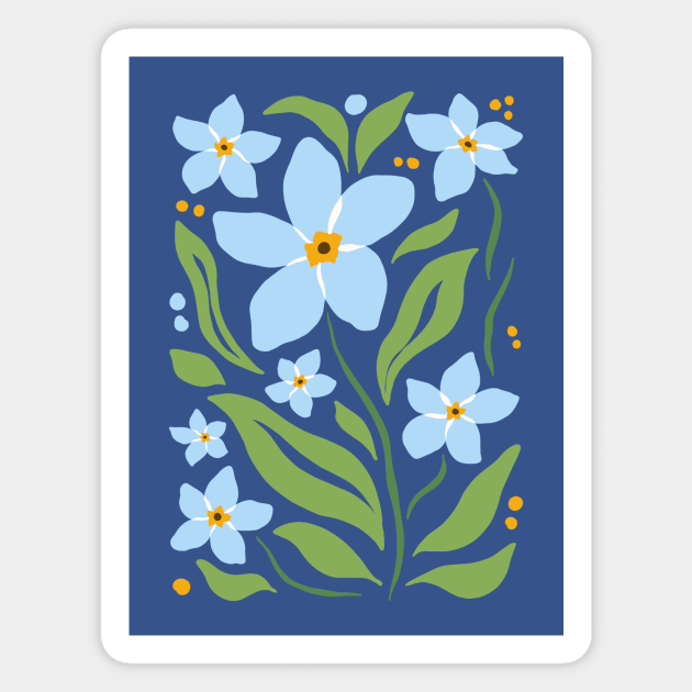 Forget Me Nots Magnet by JunkyDotCom